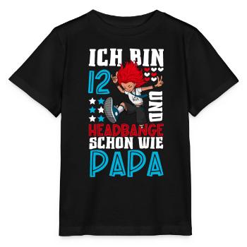 Ich bin 12 - Mädchen Rocker - Stanley/Stella Kinder T-Shirt MINI CREATOR  - Schwarz - Vorne - Mikhail (115cm)