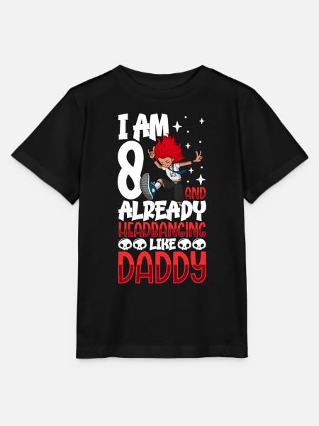 Ich bin 8 - Mädchen Rocker - Stanley/Stella Kinder T-Shirt MINI CREATOR - Schwarz