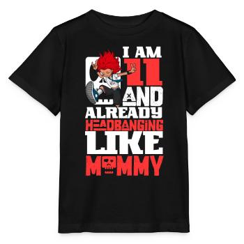 I'm 11 - Girl Rocker - Stanley/Stella MINI CREATOR Kids’ T-Shirt - black - Front - Mikhail (115cm)