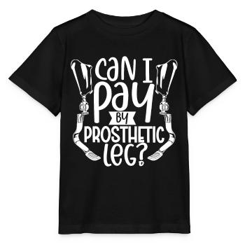 Kan ik betalen met mijn prothese - Beenprothese - Stanley/Stella Kinder-T-shirt MINI CREATOR  - zwart - Voor - Mikhail (115cm)