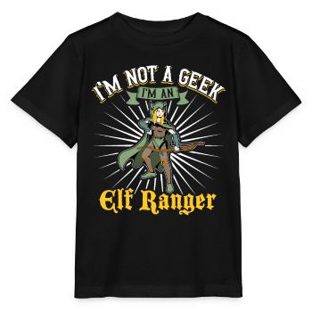 No geek - D20 RPG Character - Ranger - Stanley/Stella MINI CREATOR Kids’ T-Shirt - black - Front - Mikhail (115cm)