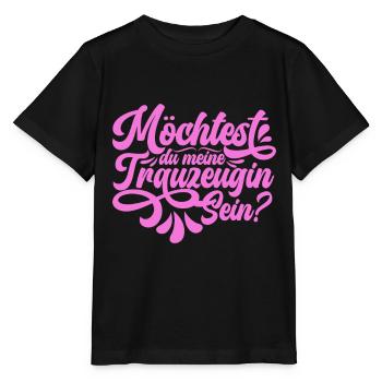 Möchtest du meine Trauzeugin sein - Stanley/Stella Kinder T-Shirt MINI CREATOR  - Schwarz - Vorne - Mikhail (115cm)
