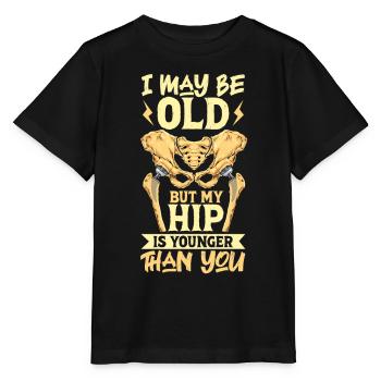 Ma hanche est plus jeune que toi - Nouvelle hanche - T-shirt bio MINI CREATOR Stanley/Stella Enfant - noir - Devant - Mikhail (115cm)