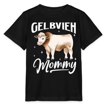 Gelbvieh Mommy - Bœuf Gelbvieh - T-shirt bio MINI CREATOR Stanley/Stella Enfant - noir - Devant - Mikhail (115cm)
