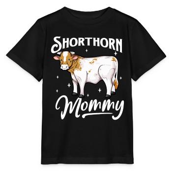 Shorthorn Mommy - Boeuf Shorthorn - T-shirt bio MINI CREATOR Stanley/Stella Enfant - noir - Devant - Mikhail (115cm)