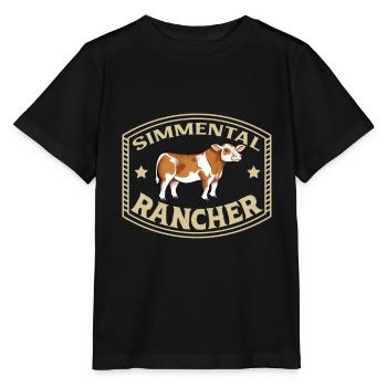 Fleckvieh Beef - Simmental Rancher - Stanley/Stella MINI CREATOR Kids’ T-Shirt - black - Front - Mikhail (115cm)