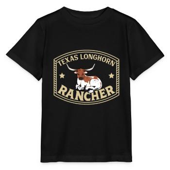 Longhorn Beef - Texas Longhorn Rancher - Stanley/Stella MINI CREATOR Kids’ T-Shirt - black - Front - Mikhail (115cm)