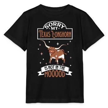 Not in the mood - Texas Longhorn - Stanley/Stella MINI CREATOR Kids’ T-Shirt - black - Front - Mikhail (115cm)