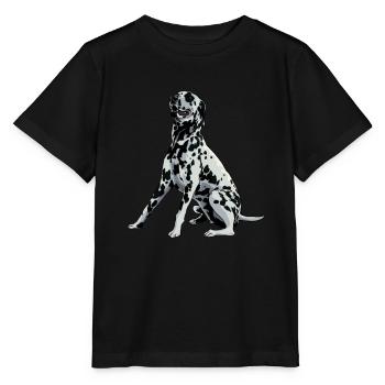 Dessin de chien - Dalmatien - T-shirt bio MINI CREATOR Stanley/Stella Enfant - noir - Devant - Mikhail (115cm)