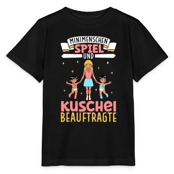 Minimenschen Spiel und Kuschel Beauftragte - Stanley/Stella Kinder T-Shirt MINI CREATOR  - Schwarz - Vorne - Mikhail (115cm)