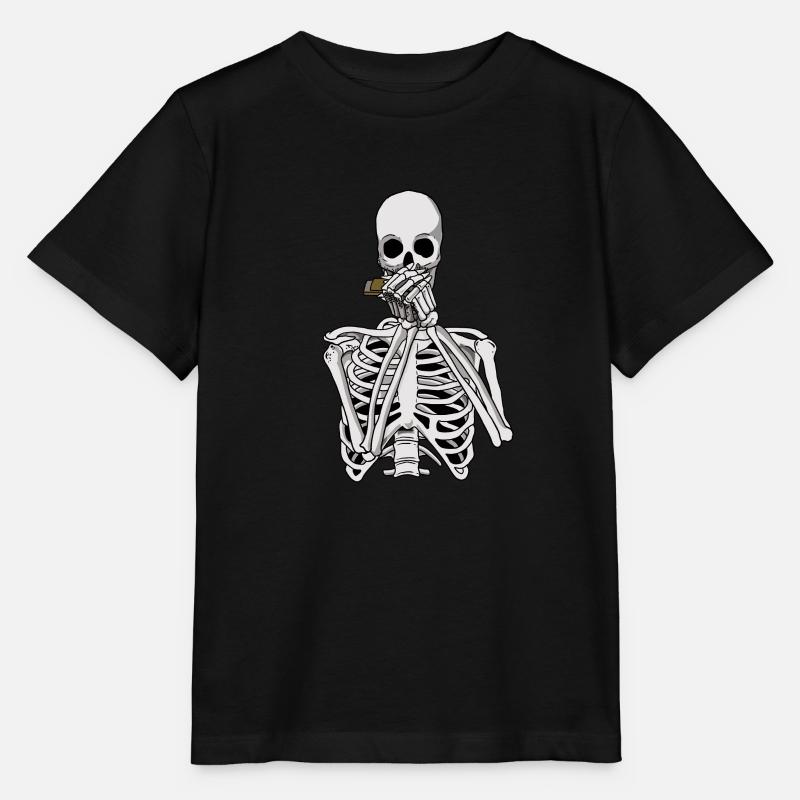 Skeleton joue de l’harmonica - T-shirt bio MINI CREATOR Stanley/Stella Enfant - noir