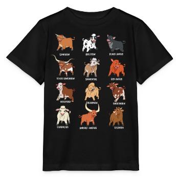 Verschiedene Kawaii Kühe - Stanley/Stella Kinder T-Shirt MINI CREATOR  - Schwarz - Vorne - Mikhail (115cm)