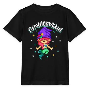 Gnome Mermaid - Garden Gnome - Stanley/Stella MINI CREATOR Kids’ T-Shirt - black - Front - Mikhail (115cm)
