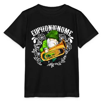 Euphonignome - Gartenzwerg mit Euphonium - Stanley/Stella Kinder T-Shirt MINI CREATOR  - Schwarz - Vorne - Mikhail (115cm)