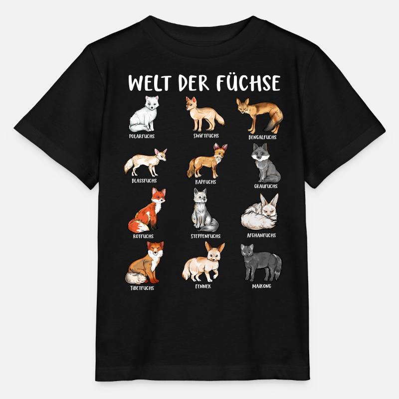 Verschiedene Fuchsarten - Welt der Füchse - Stanley/Stella Kinder T-Shirt MINI CREATOR  - Schwarz