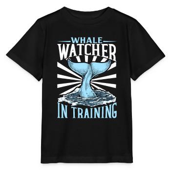 Whale Watcher in Training - Whale Watching - Stanley/Stella MINI CREATOR Kids’ T-Shirt - black - Front - Mikhail (115cm)