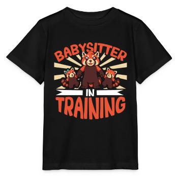 Babysitter in training - Babysitter - Stanley/Stella MINI CREATOR Kids’ T-Shirt - black - Front - Mikhail (115cm)
