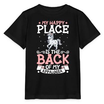 Mein Lieblingsplatz - Appaloosa - Stanley/Stella Kinder T-Shirt MINI CREATOR  - Schwarz - Vorne - Mikhail (115cm)