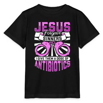 Jesus forgives sinners - nurses in the penitentiary system - Stanley/Stella MINI CREATOR Kids’ T-Shirt - black - Front - Mikhail (115cm)