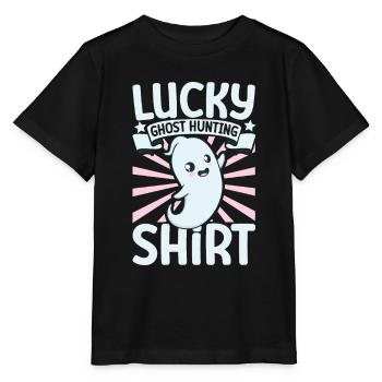 SOS Fantômes - Chasse aux fantômes chanceux - T-shirt bio MINI CREATOR Stanley/Stella Enfant - noir - Devant - Mikhail (115cm)