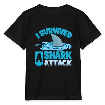 Attaque de requin - T-shirt bio MINI CREATOR Stanley/Stella Enfant - noir - Devant - Mikhail (115cm)