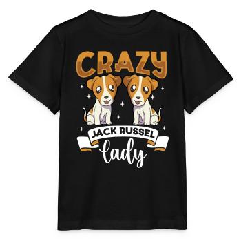 Crazy Jack Russel Lady - Jack Russel Terrier - Stanley/Stella Kinder T-Shirt MINI CREATOR  - Schwarz - Vorne - Mikhail (115cm)