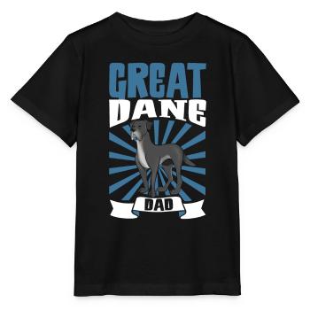 Great Dane Dad - Deutsche Dogge - Stanley/Stella MINI CREATOR Kids’ T-Shirt - black - Front - Mikhail (115cm)
