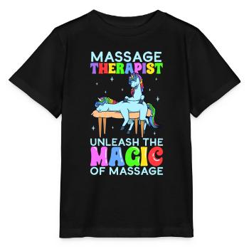Entfessle die Magie - Massage - Stanley/Stella Kinder T-Shirt MINI CREATOR  - Schwarz - Vorne - Mikhail (115cm)