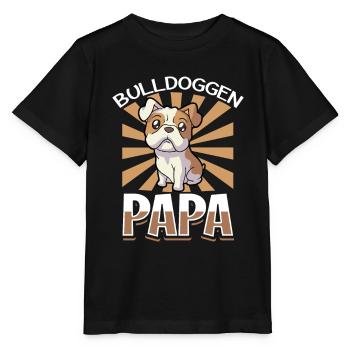 Bulldoggen Papa - Bulldogge - Stanley/Stella Kinder T-Shirt MINI CREATOR  - Schwarz - Vorne - Mikhail (115cm)