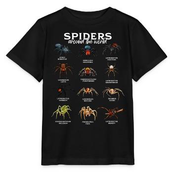 Spiders in the World - Spider Species - Stanley/Stella MINI CREATOR Kids’ T-Shirt - black - Front - Mikhail (115cm)