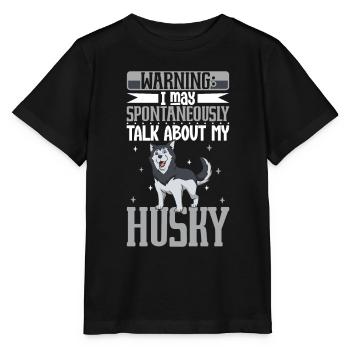 Amoureux des huskys de Sibérie - T-shirt bio MINI CREATOR Stanley/Stella Enfant - noir - Devant - Mikhail (115cm)