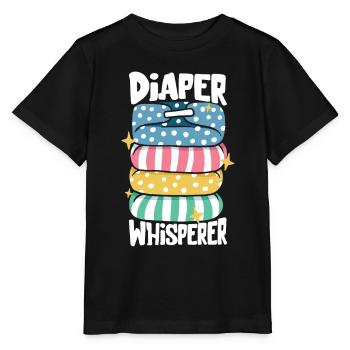 Diaper Whisperer - Diaper Changing - Stanley/Stella MINI CREATOR Kids’ T-Shirt - black - Front - Mikhail (115cm)