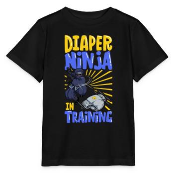 Windel Ninja - Windelwechseln - Stanley/Stella Kinder T-Shirt MINI CREATOR  - Schwarz - Vorne - Mikhail (115cm)