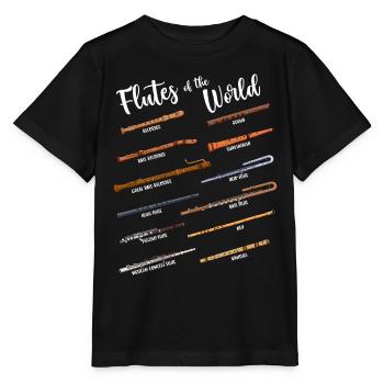 Many Flutes - Flutes of the World - Flute - Stanley/Stella MINI CREATOR Kids’ T-Shirt - black - Front - Mikhail (115cm)