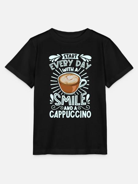 Souriez avec un cappuccino - T-shirt bio MINI CREATOR Stanley/Stella Enfant - noir
