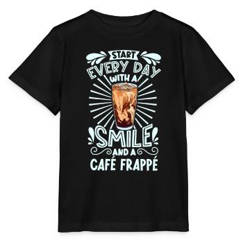 Souriez avec Café Frappé - T-shirt bio MINI CREATOR Stanley/Stella Enfant - noir - Devant - Mikhail (115cm)