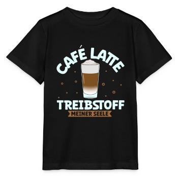 Mein Treibstoff ist Caffè Latte - Stanley/Stella Kinder T-Shirt MINI CREATOR  - Schwarz - Vorne - Mikhail (115cm)
