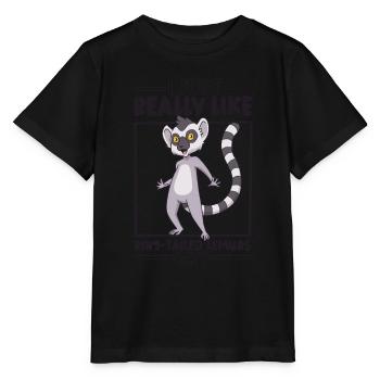 J’adore les lémuriens à queue annelée - lémuriens à queue annelée - T-shirt bio MINI CREATOR Stanley/Stella Enfant - noir - Devant - Mikhail (115cm)