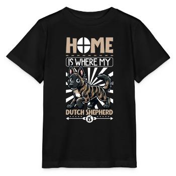Zuhause - Holländischer Schäferhund - Stanley/Stella Kinder T-Shirt MINI CREATOR  - Schwarz - Vorne - Mikhail (115cm)