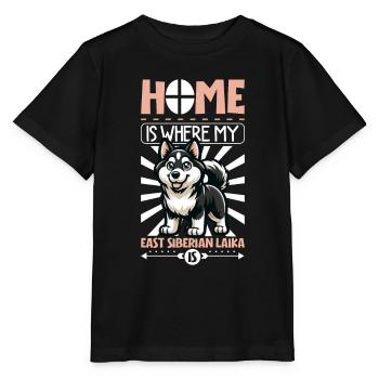 Accueil - Laïka de Sibérie orientale - T-shirt bio MINI CREATOR Stanley/Stella Enfant - noir - Devant - Mikhail (115cm)