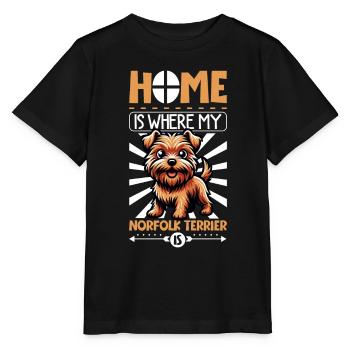Zuhause - Norfolk Terrier - Stanley/Stella Kinder T-Shirt MINI CREATOR  - Schwarz - Vorne - Mikhail (115cm)