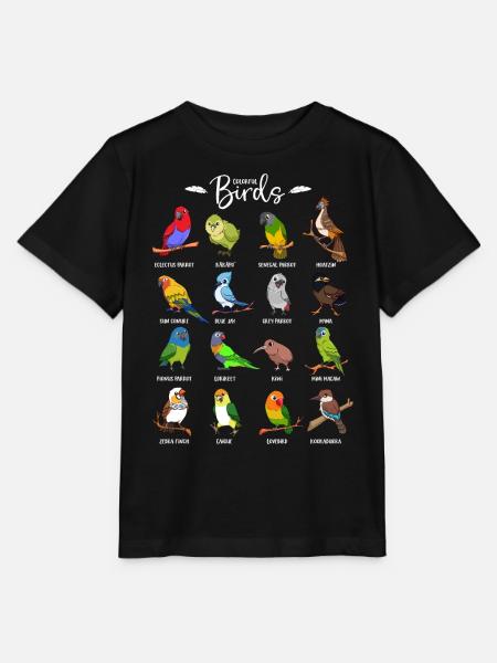 Viele bunte Vögel - Stanley/Stella Kinder T-Shirt MINI CREATOR - Schwarz