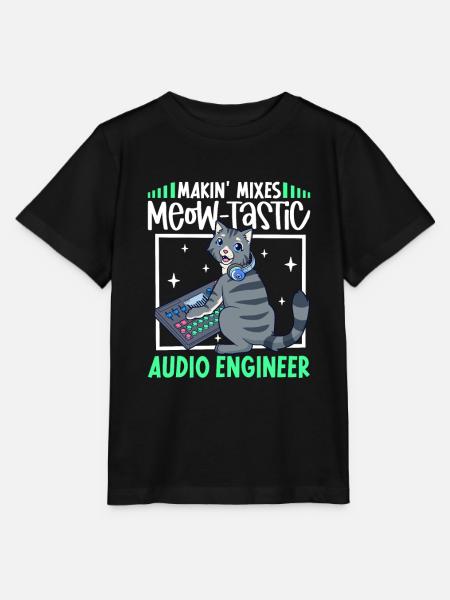 Katze am Mischpult - Tontechniker - Stanley/Stella Kinder T-Shirt MINI CREATOR  - Schwarz