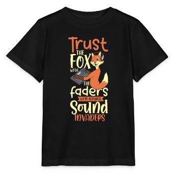Fuchs à la table de mixage - ingénieur du son - T-shirt bio MINI CREATOR Stanley/Stella Enfant - noir - Devant - Mikhail (115cm)