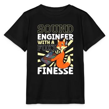 Fuchs à la table de mixage - Ingénieur du son - T-shirt bio MINI CREATOR Stanley/Stella Enfant - noir - Devant - Mikhail (115cm)