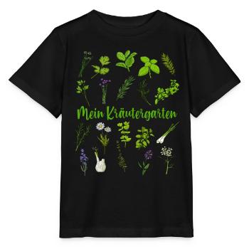 Mein Kräutergarten - Kräuter - Stanley/Stella Kinder T-Shirt MINI CREATOR  - Schwarz - Vorne - Mikhail (115cm)