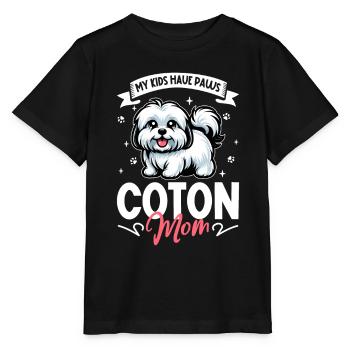 Coton de Tulear Mama - T-shirt bio MINI CREATOR Stanley/Stella Enfant - noir - Devant - Mikhail (115cm)