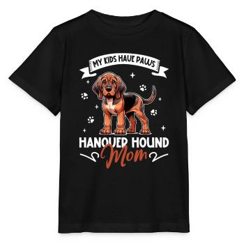 Chien de chasse au parfum hanovrien maman - T-shirt bio MINI CREATOR Stanley/Stella Enfant - noir - Devant - Mikhail (115cm)