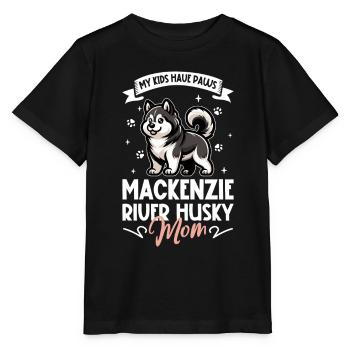 Maman husky du fleuve Mackenzie - T-shirt bio MINI CREATOR Stanley/Stella Enfant - noir - Devant - Mikhail (115cm)