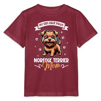 Norfolk Terrier Mom - Stanley/Stella MINI CREATOR Kids’ T-Shirt - burgundy - Front - Kain (125cm)